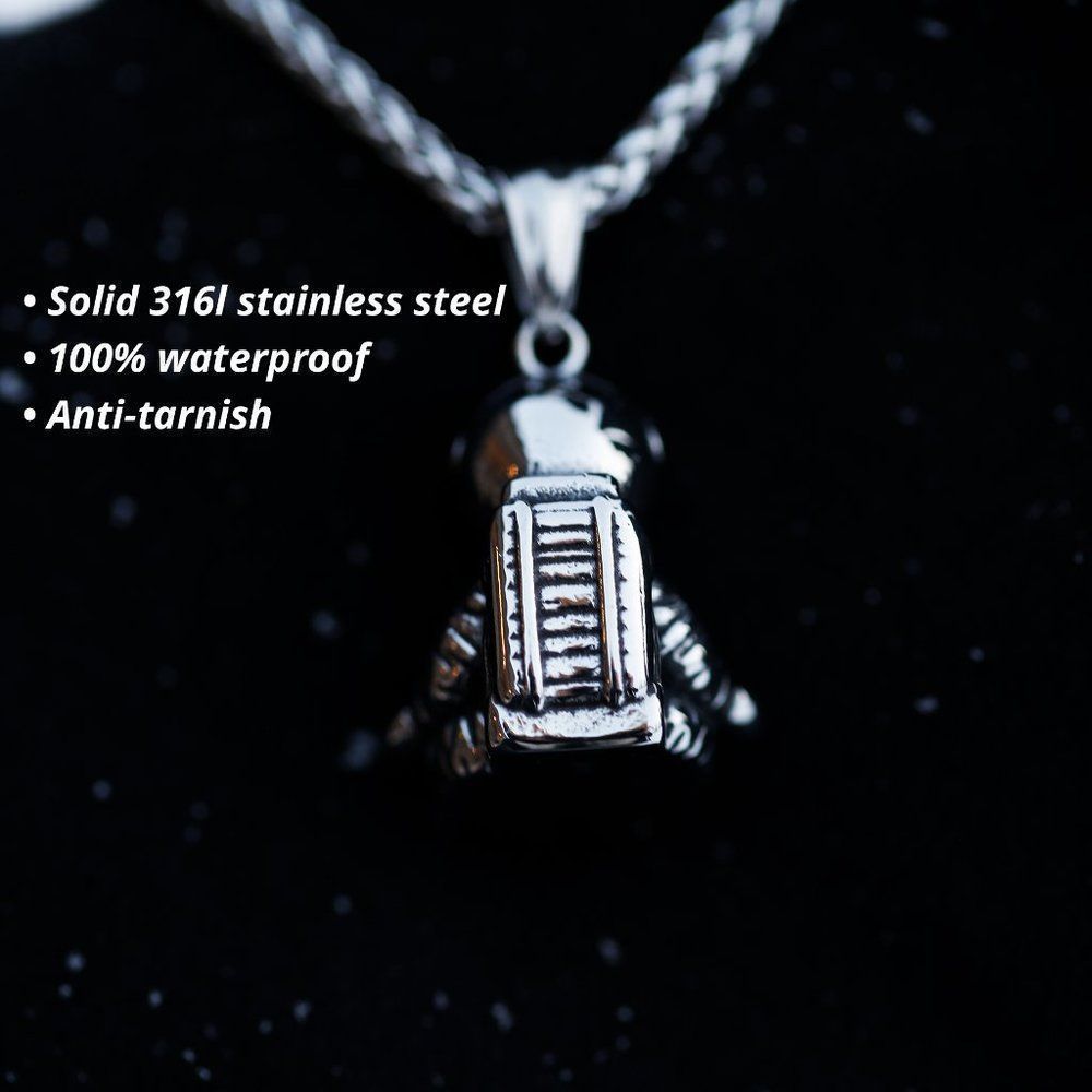 Astronaut Pendant Necklace for Men Women Space Explorer Solid Stainless Steel - Picture 7 of 7